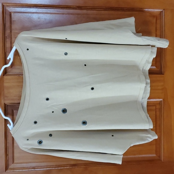 Zara Oversize Crop Tee Beige Sz S - Picture 2 of 8